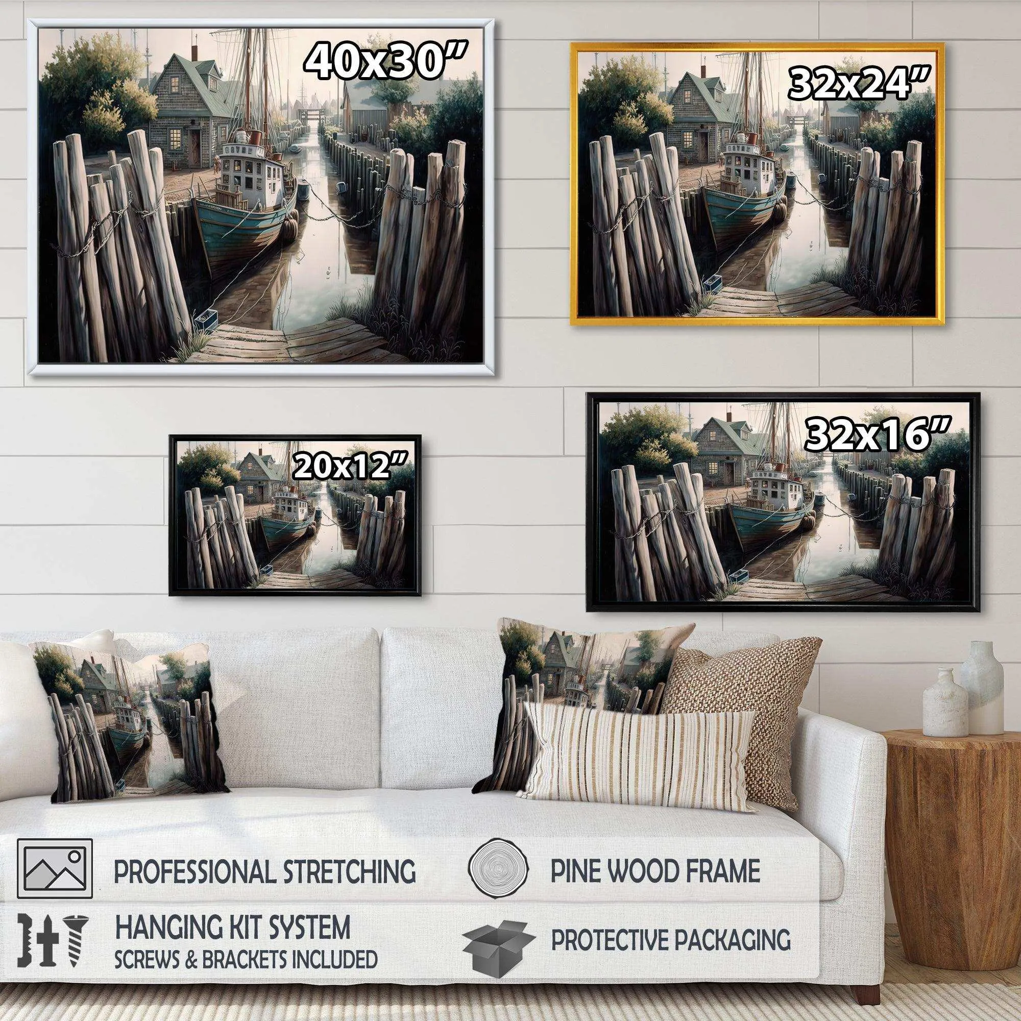 Rustic Port With A Fishing Boat V