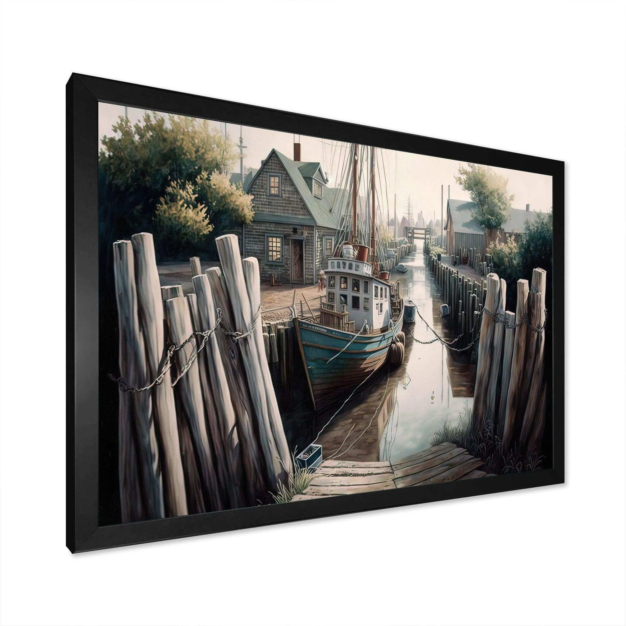 Rustic Port With A Fishing Boat V