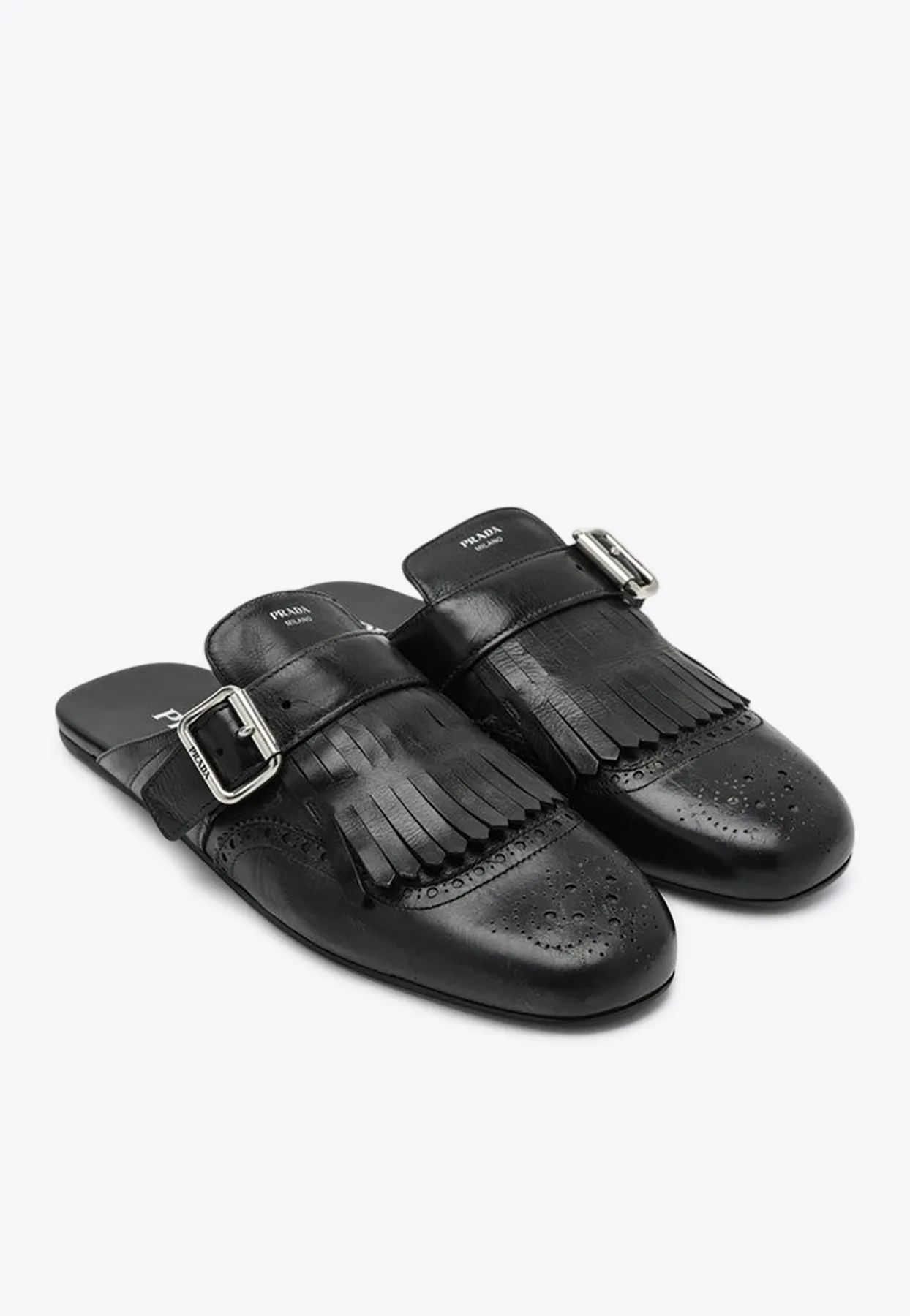 Sabot Shuffle Leather Flat Mules