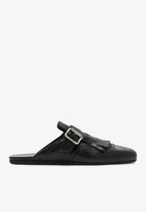 Sabot Shuffle Leather Flat Mules