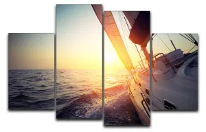 Sail boat gliding 4 Split Panel Canvas