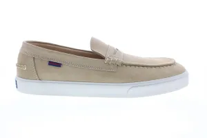 Sebago Manitou 751112W Mens Beige Suede Loafers & Slip Ons Moccasin Shoes