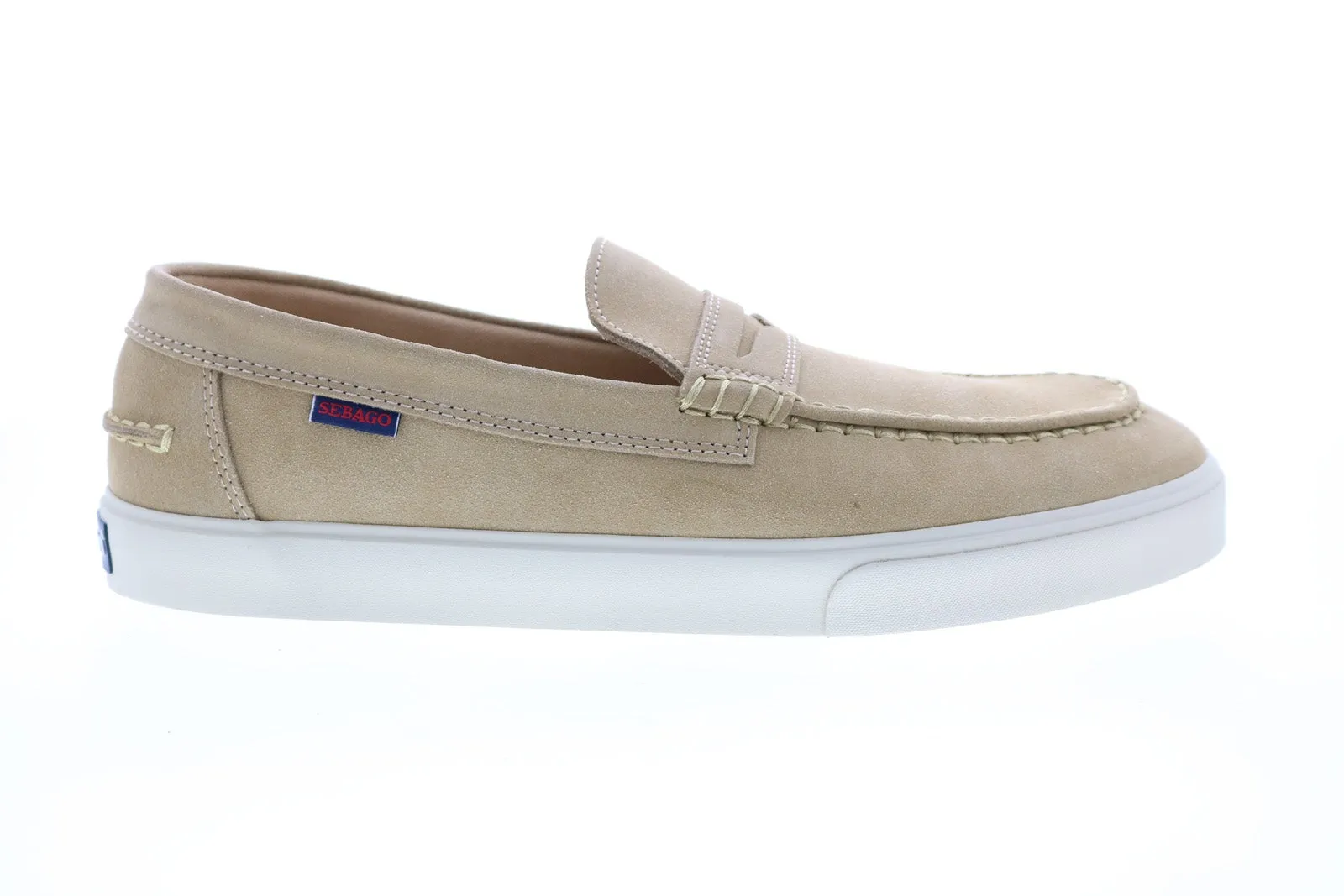 Sebago Manitou 751112W Mens Beige Suede Loafers & Slip Ons Moccasin Shoes