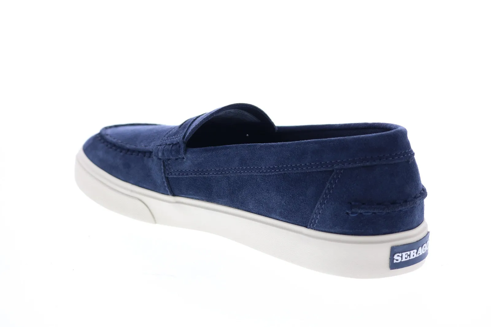 Sebago Manitou 751112W Mens Blue Suede Loafers & Slip Ons Moccasin Shoes