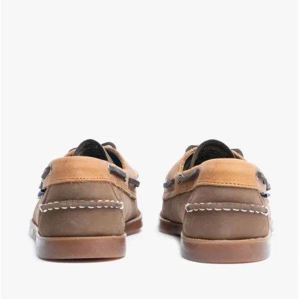 Sebago PORTLAND ROOKIES Mens Leather Deck Shoes Dark Brown
