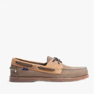 Sebago PORTLAND ROOKIES Mens Leather Deck Shoes Dark Brown
