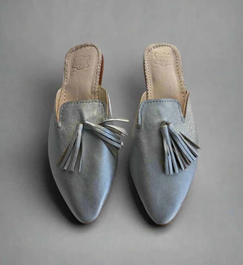 Silver Tassel Mule