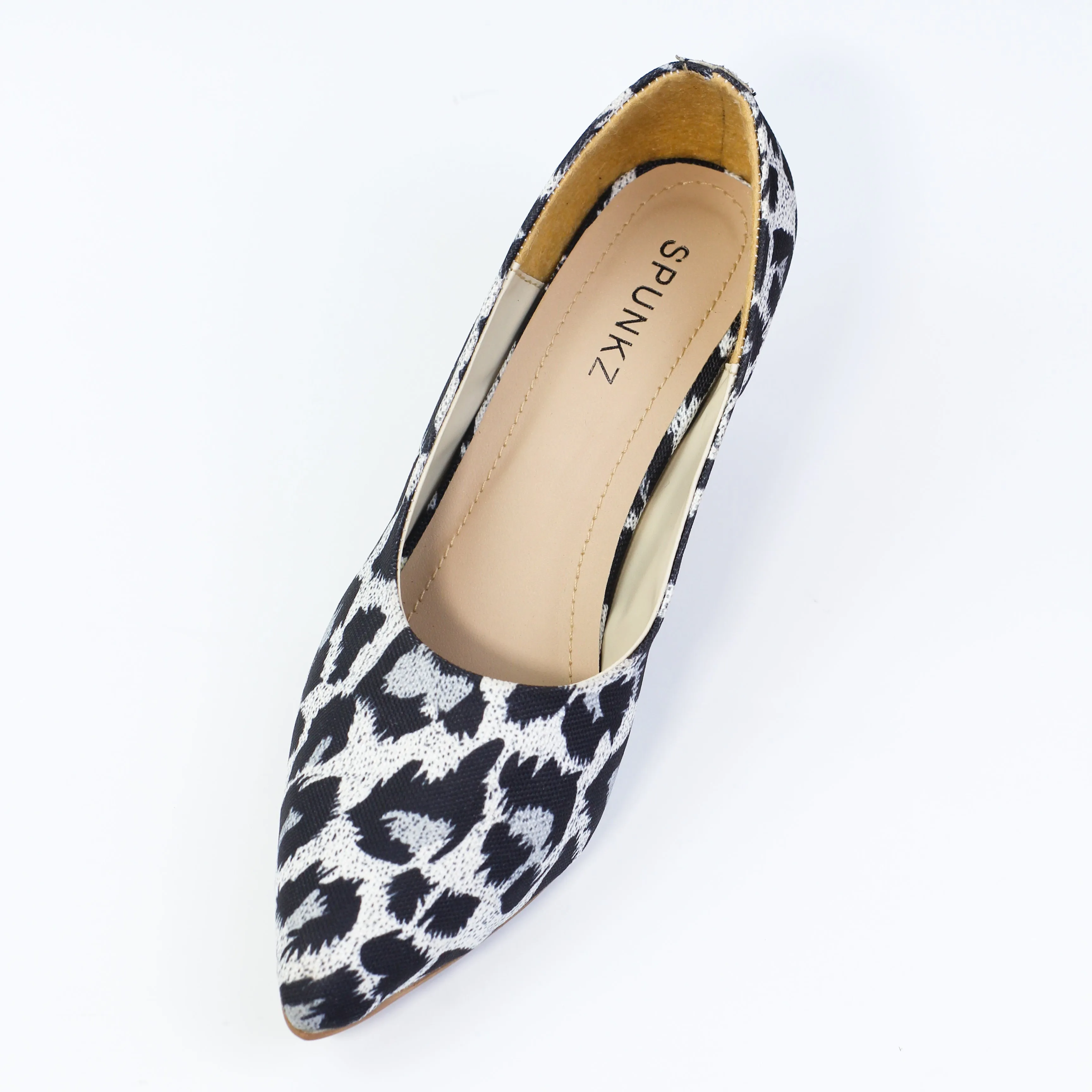 Sissy Leopard Print Black-White Pumps Heels-11043