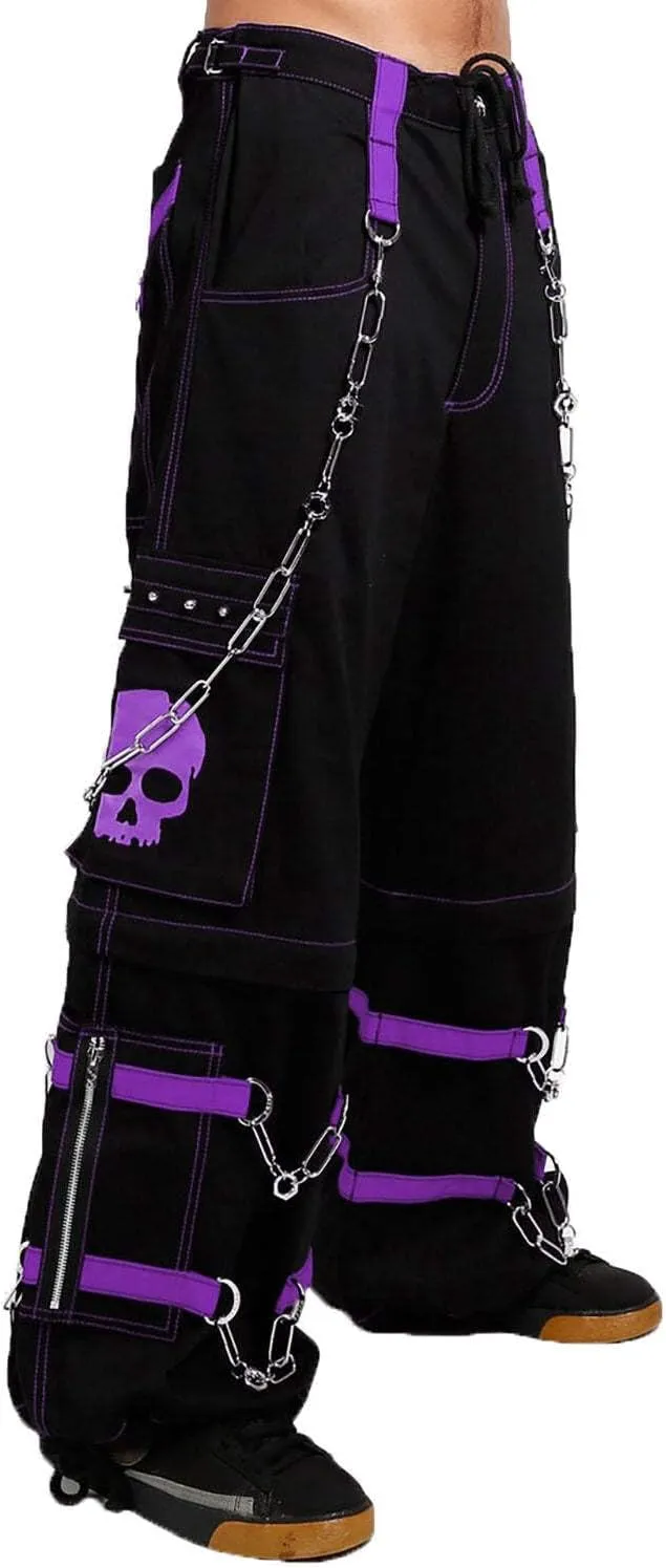 Skull Bondage Pants [Black/Purple] Gothic Emo Punk