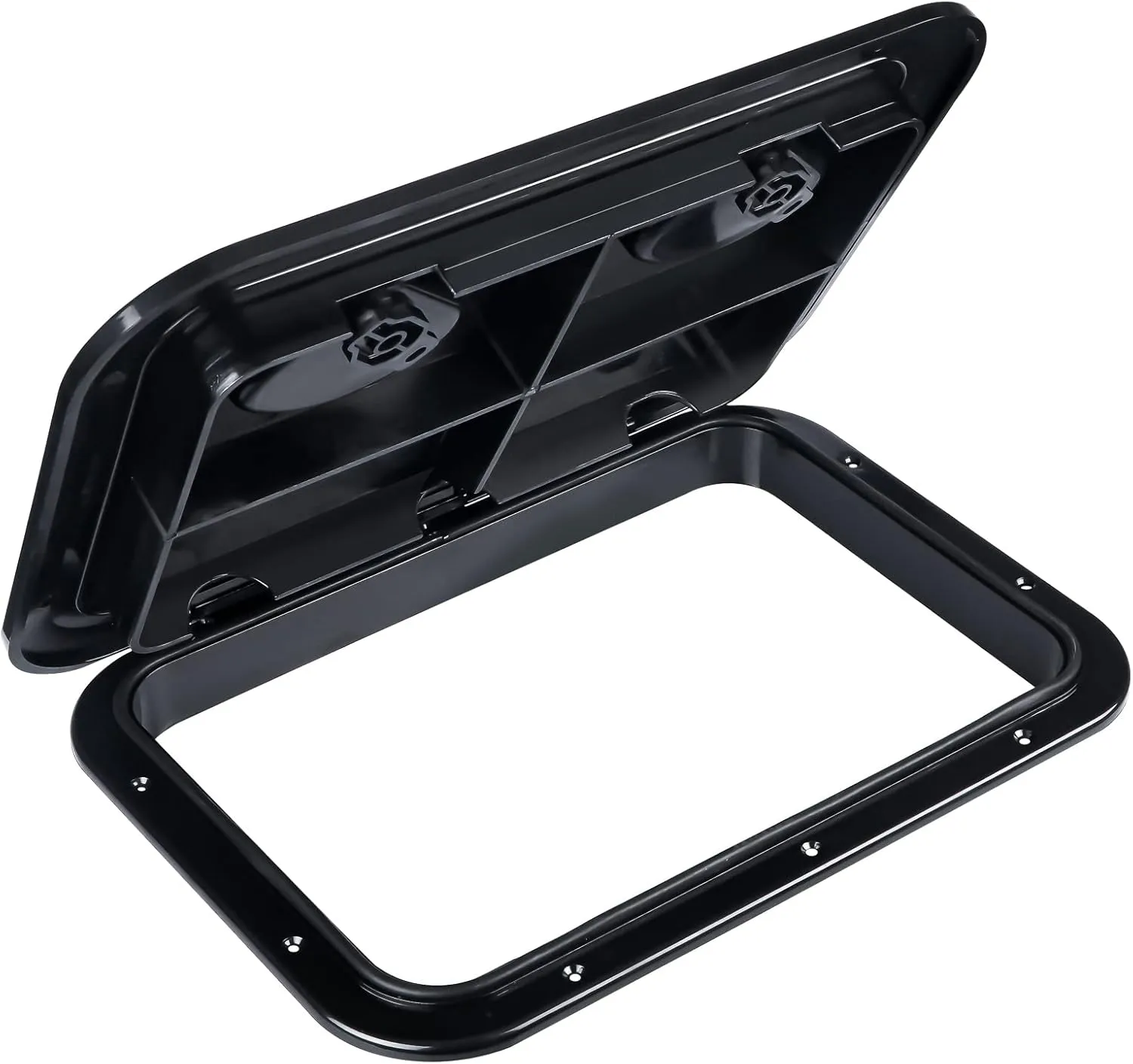 smartmarine Marine Deck Access Hatch 17.3“×12.4 Black Rectangle Boat Hatch & Lid,Boat Deck Hatch Lids