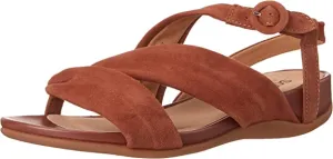 SoftWalk Women's Flat Sandals, Brown Toffee Suede, 7.5