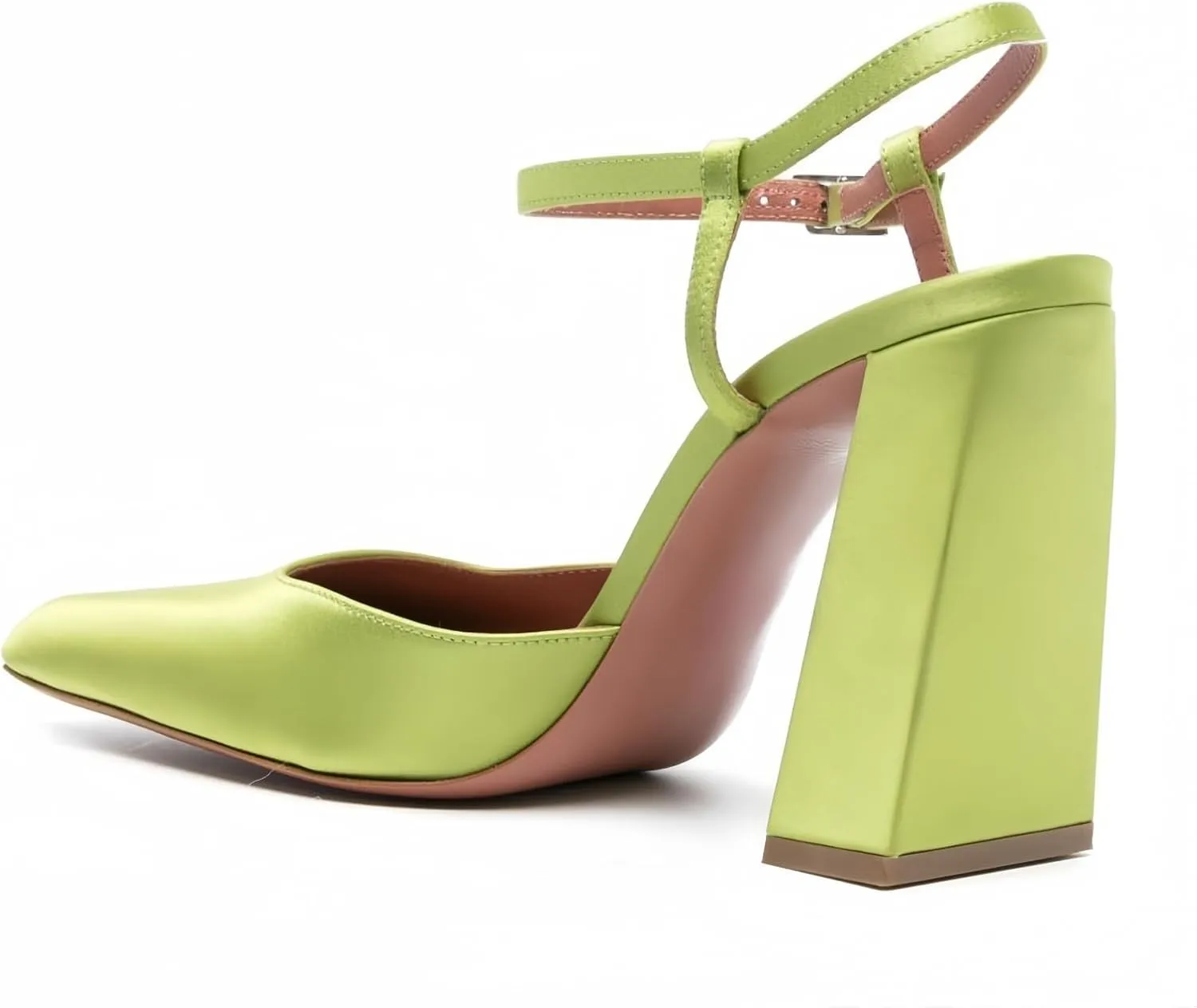 Square Closed Toe Satin Pumps Shoes for Women,Chunky High Heel Adjustable Buckle Block with Ankle Strap Heel Sandals Slip On Mary Janes Pumps Fashion Dress Office Evening Party Bride Wedding Shoes