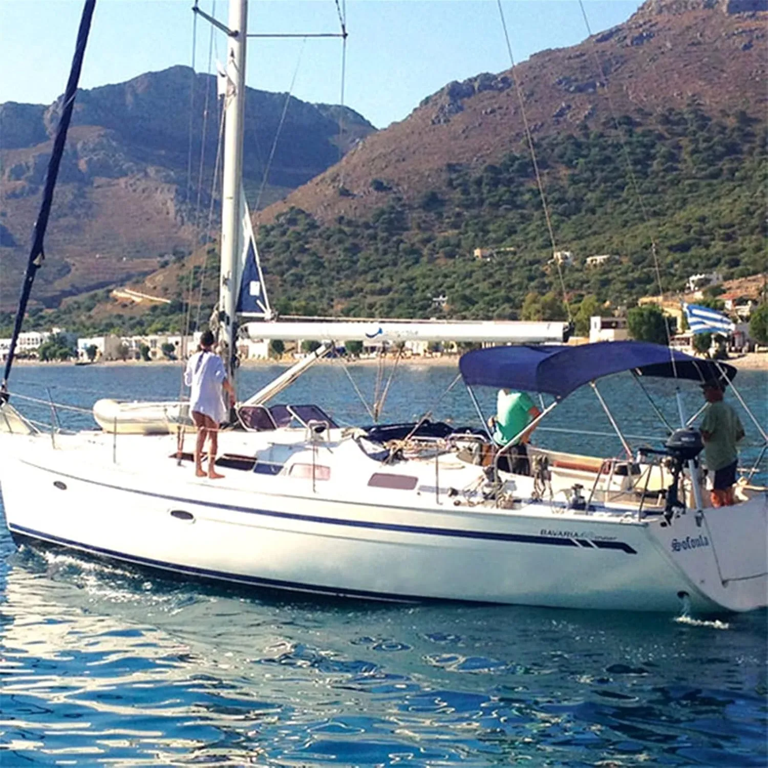 Stainless Steel Sailboat Biminii 25mm Tube Heavy-Duty Boat-Cover Top Canopy Water Sun Proof UV Protection Blue (Color : 2.4m 2.7m Blue)