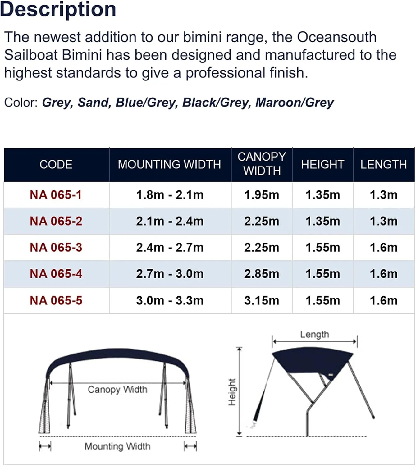 Stainless Steel Sailboat Biminii 25mm Tube Heavy-Duty Boat-Cover Top Canopy Water Sun Proof UV Protection Blue (Color : 2.4m 2.7m Blue)