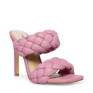Steve Madden Kenley Women's Vegan Leather Braided Slip On Mule Heeled Sandals Pink 5.5