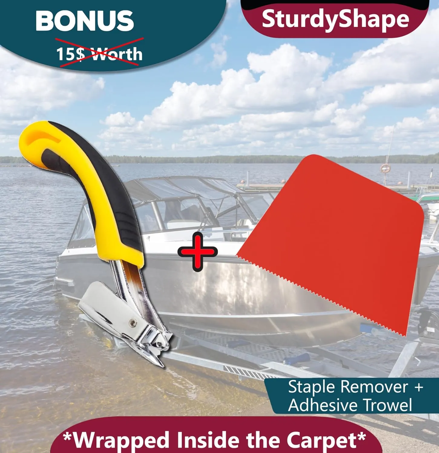 SturdyShape Thick Boat Trailer Bunk Carpet Kit 12Inx100Ft 25oz (Gray, 1)