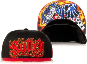 Sullen Lobo Tattoo Lifestyle Graphic Snapback Adjustable Hat Black
