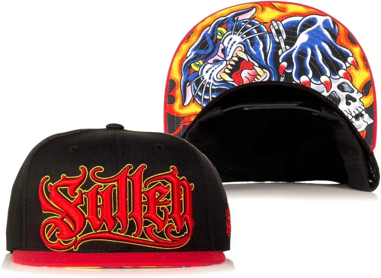 Sullen Lobo Tattoo Lifestyle Graphic Snapback Adjustable Hat Black
