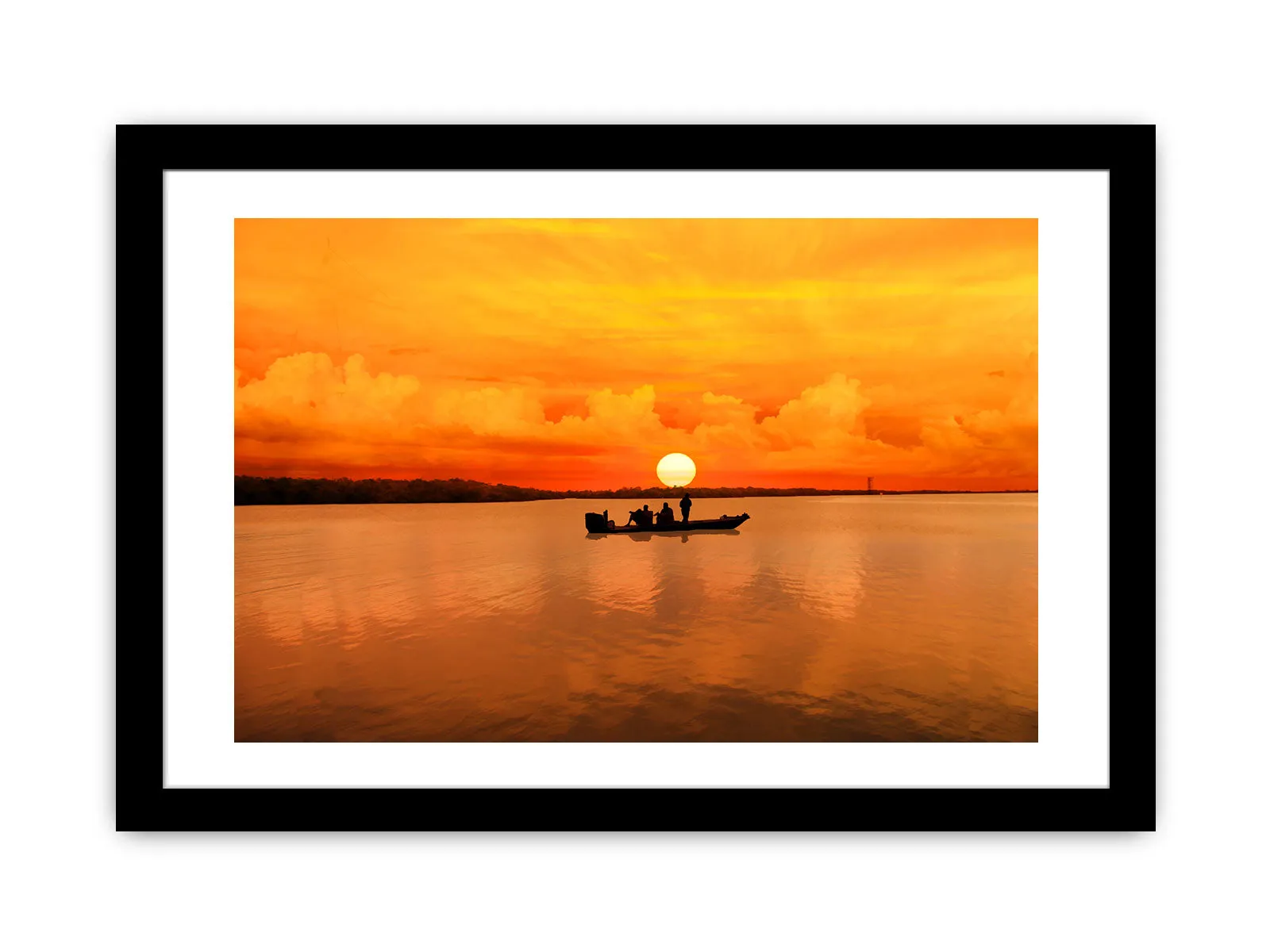 Sunset Boat  Painting
