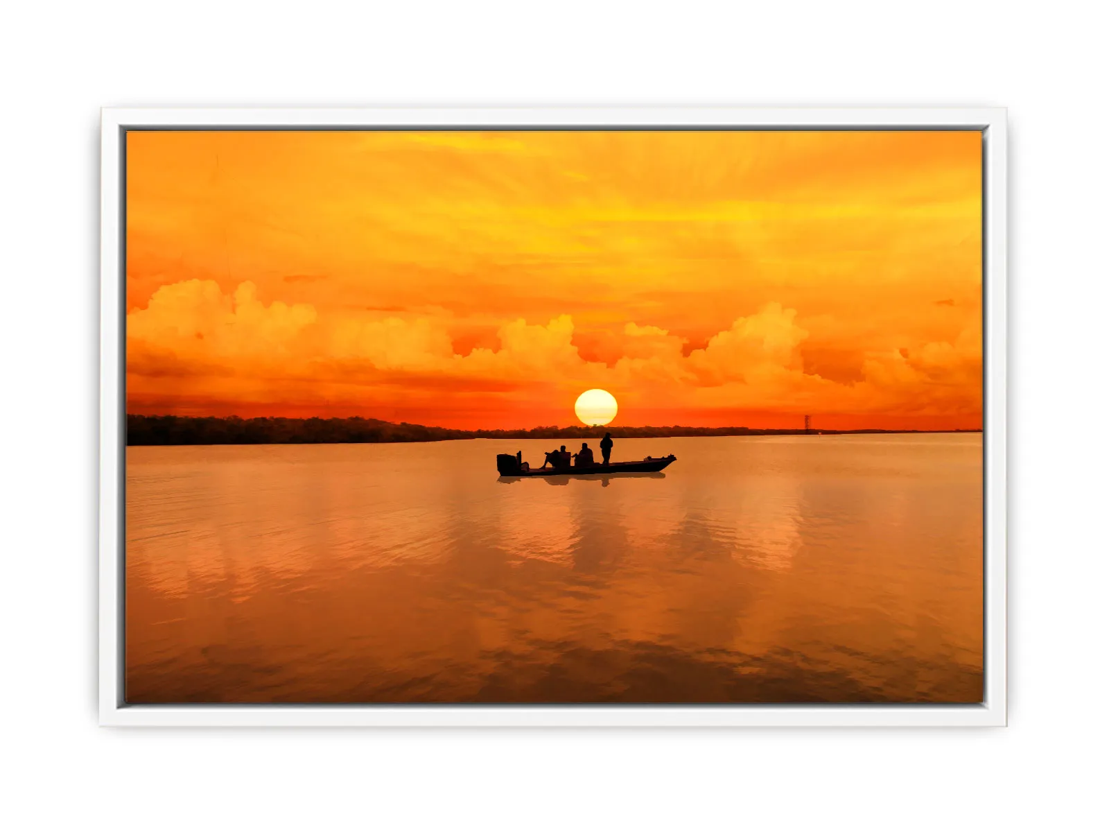 Sunset Boat  Painting