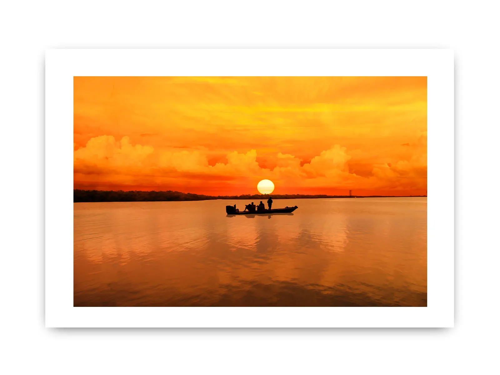Sunset Boat  Painting