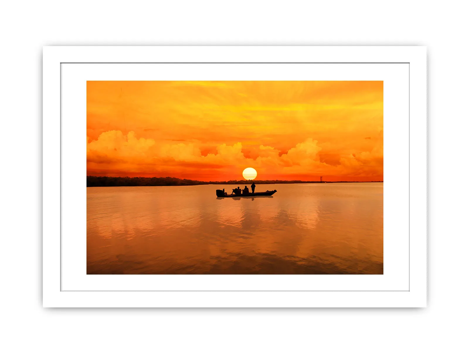 Sunset Boat  Painting