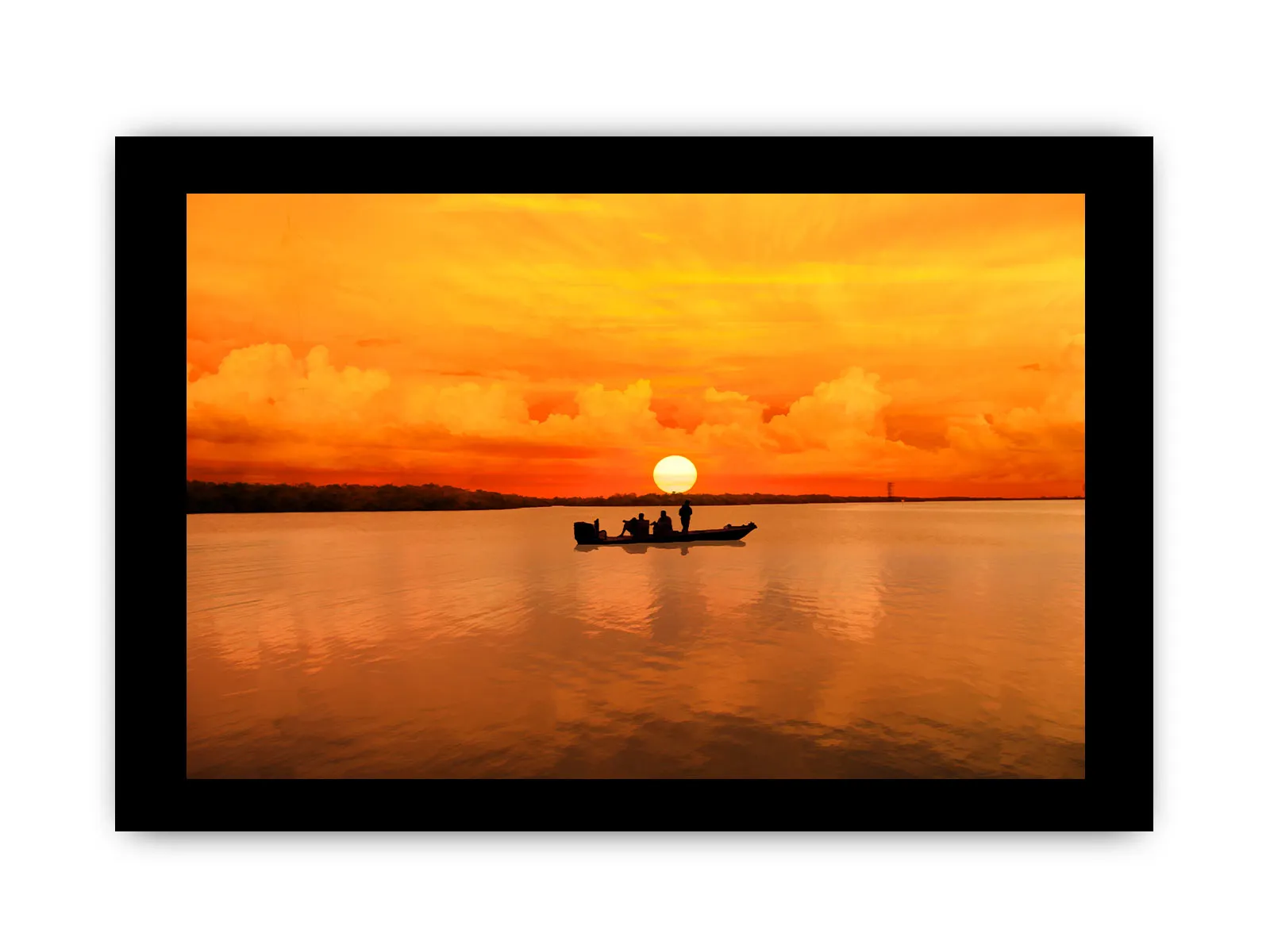 Sunset Boat  Painting