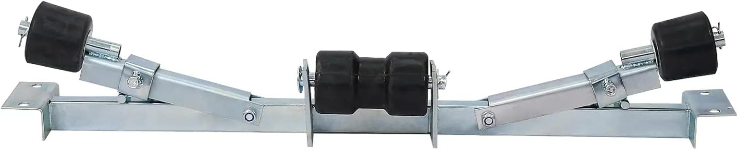Supports Keel with Adjustable Boat Trailer Bracket, Heavy-Duty Rubber Rollers, Capacity 1102 lbs, Silver