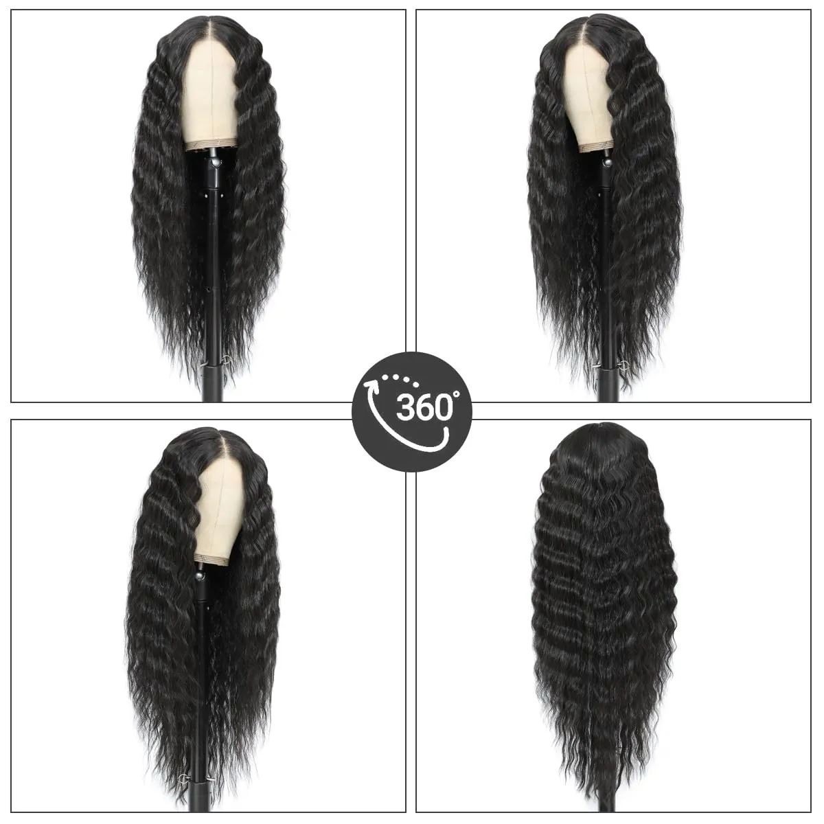 Synthetic Lace Front Wigs Pre Plucked Natural Wavy Wig Ready to Wear Glueless 13x4x1 Middle Part Lace Front for Black Women Daily Party Wear
