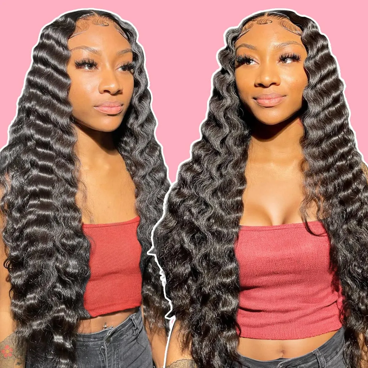 Synthetic Lace Front Wigs Pre Plucked Natural Wavy Wig Ready to Wear Glueless 13x4x1 Middle Part Lace Front for Black Women Daily Party Wear