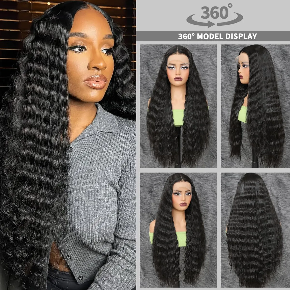 Synthetic Lace Front Wigs Pre Plucked Natural Wavy Wig Ready to Wear Glueless 13x4x1 Middle Part Lace Front for Black Women Daily Party Wear