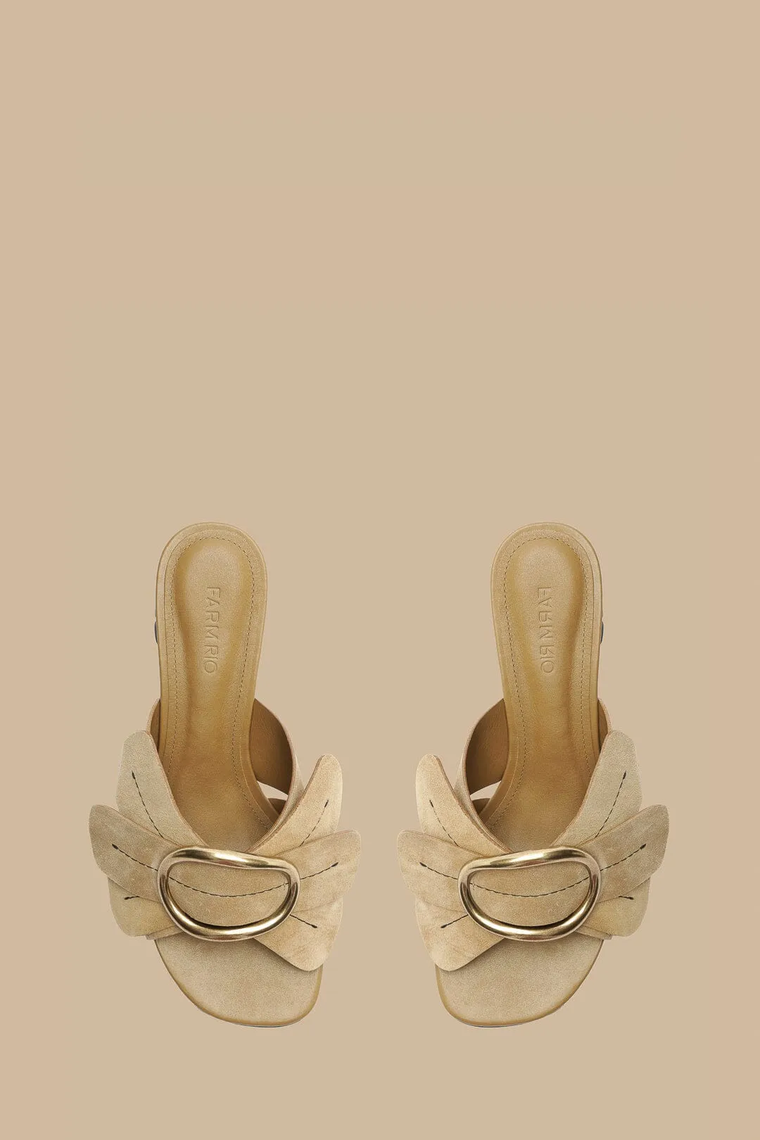 Taupe Daisy Heeled Mule