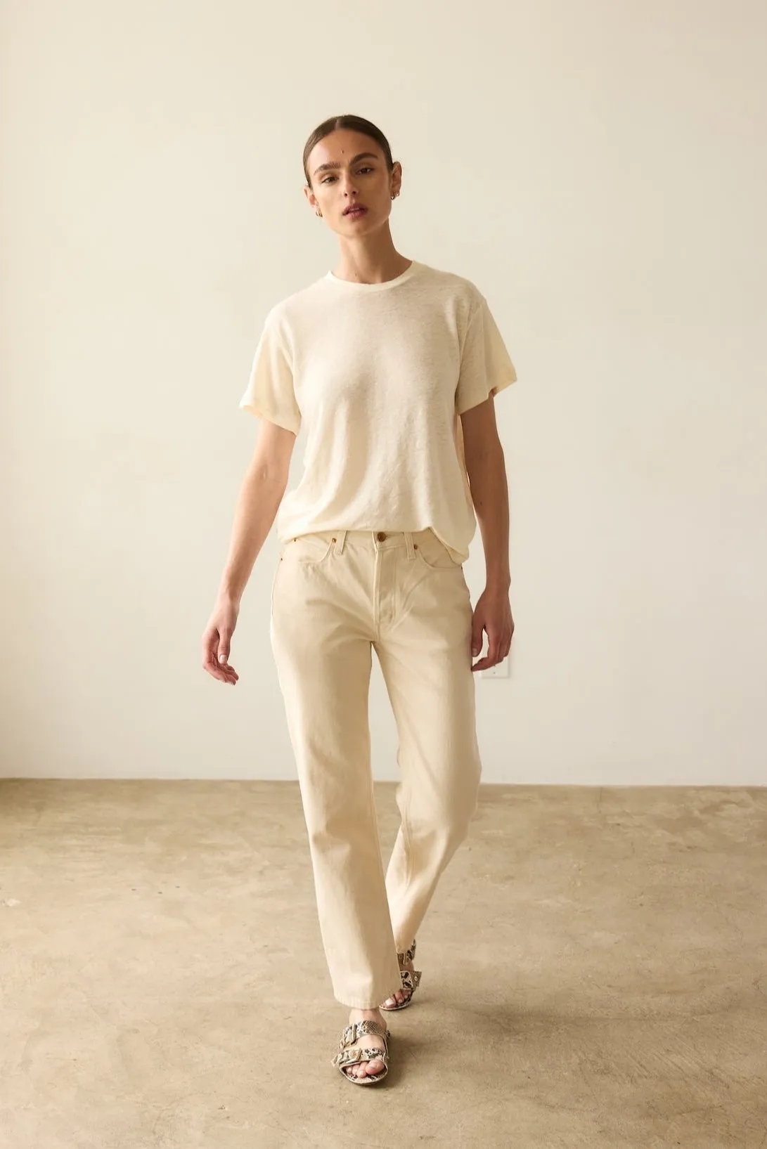 The Double Buckle Slide in Taupe