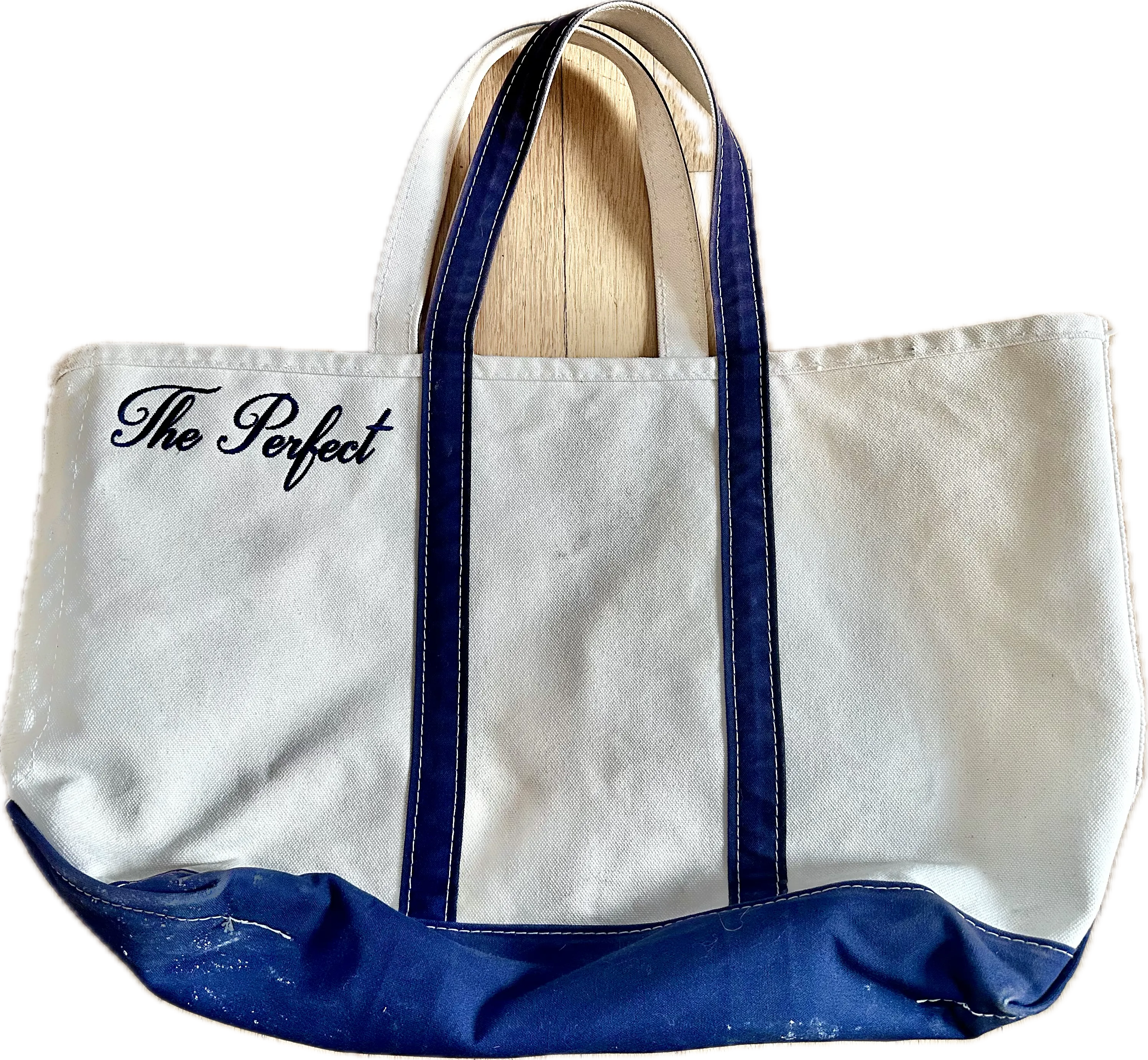 The Perfect Navy and White Tote