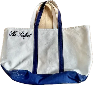 The Perfect Navy and White Tote