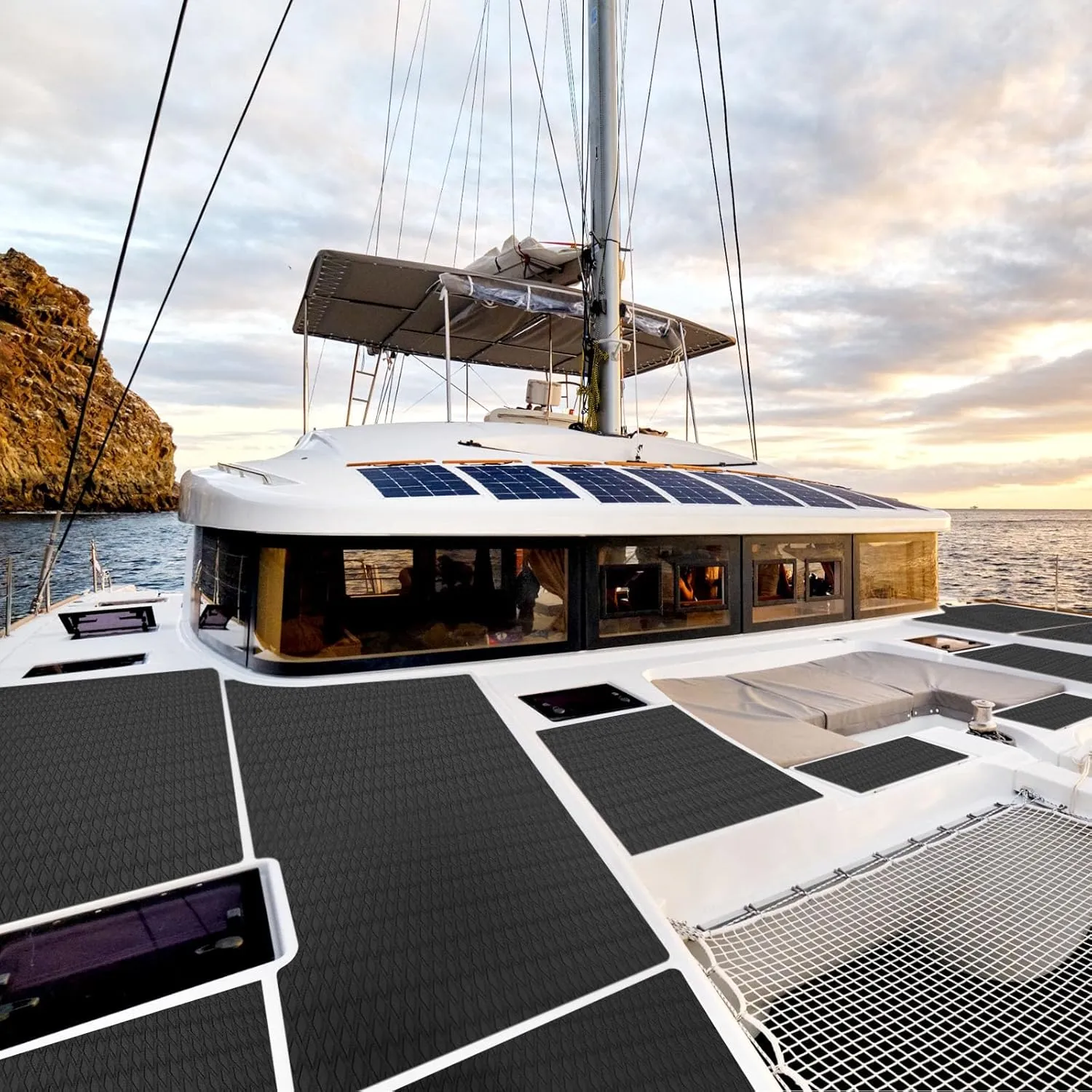 Timgle Marine Flooring for Boats EVA Foam Boat Flooring Decking Non Slip Self Adhesive Marine Boat Carpet Diamond Surfboard Traction Pad Boat Mats