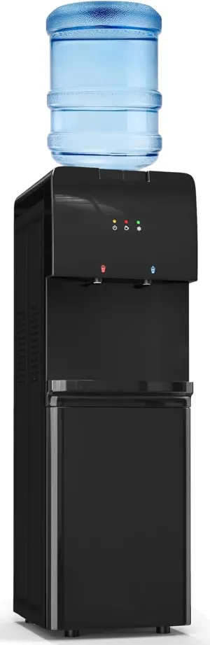 Top Loading Water Cooler Dispenser – 3 or 5 Gallon Hot & Cold Water with Child Lock, Energy Efficient for Home, Office or Kitchen, Lacquer Black