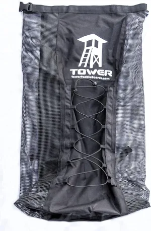 Tower iSUP Backpack - Premium Universal Bag for Inflatable Paddle Boards - Quick Dry l Maximum Breathability l Interior Fin Pocket l Extra Space l Fits Boards up to 14 Feet l Padded Shoulder Straps