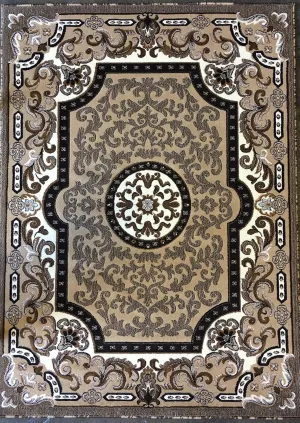Traditional Persian Area Rug Kingdom Berber Beige Design D123 (8 feet X 10 feet)