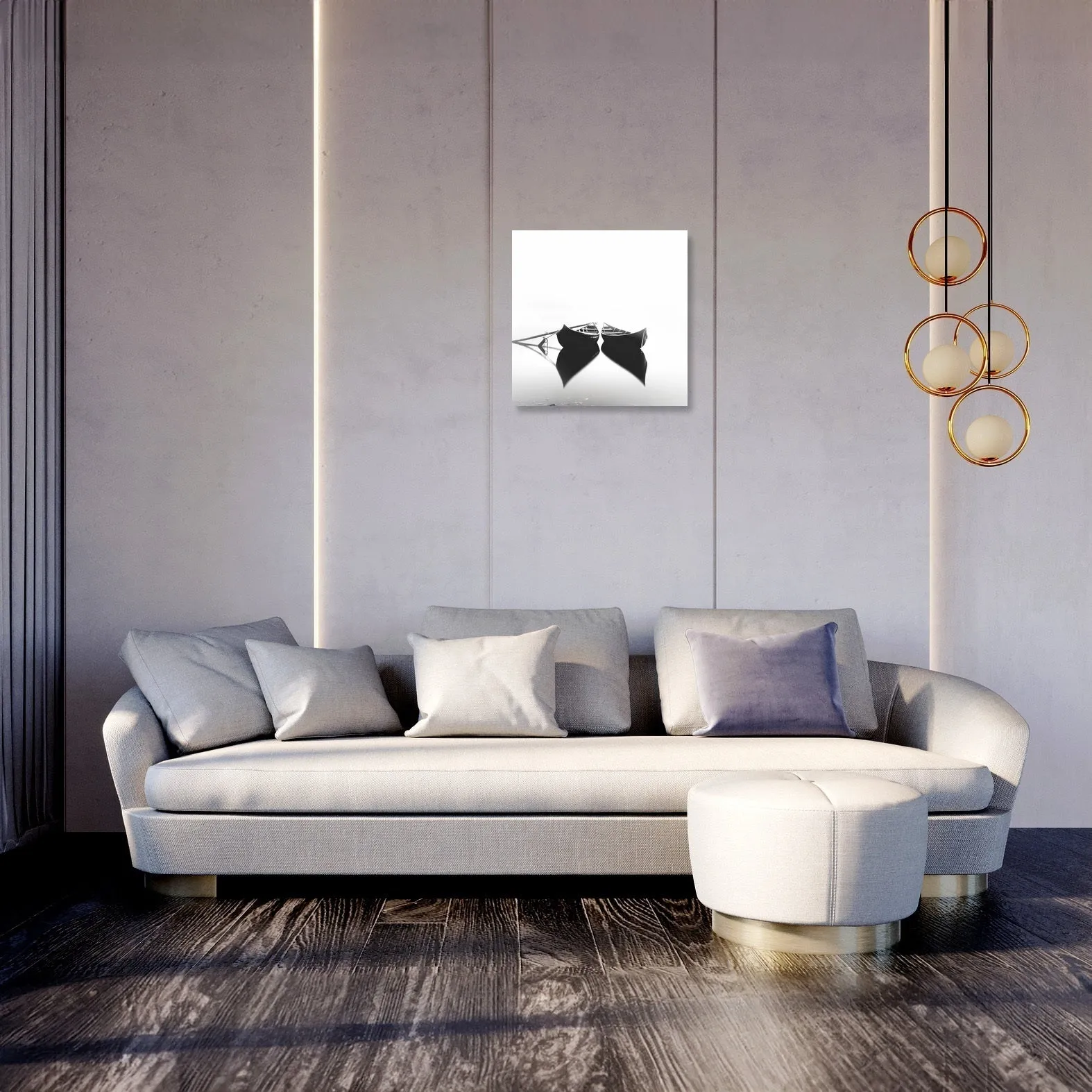 Twin Boats at Rest Canvas