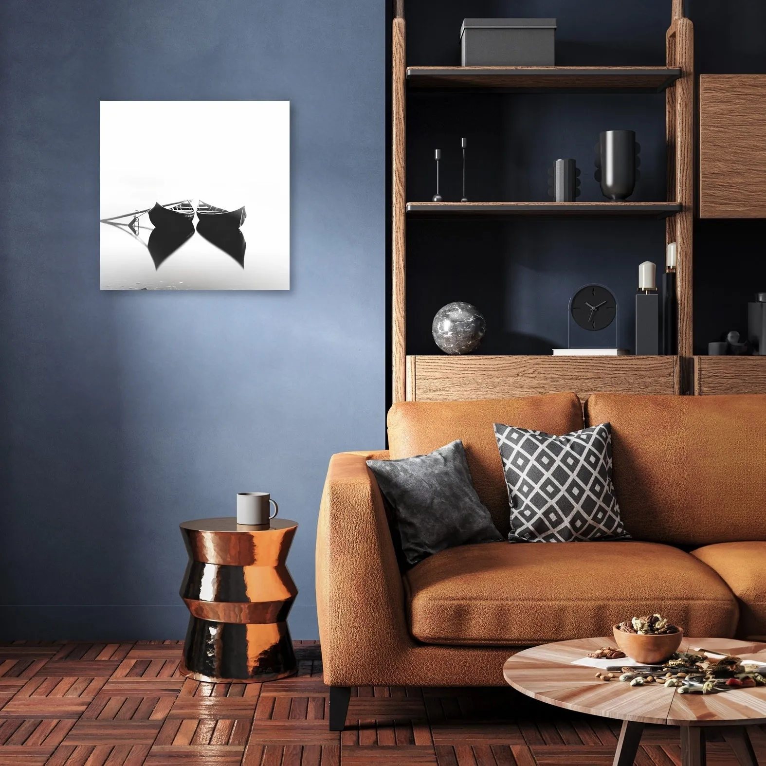Twin Boats at Rest Canvas