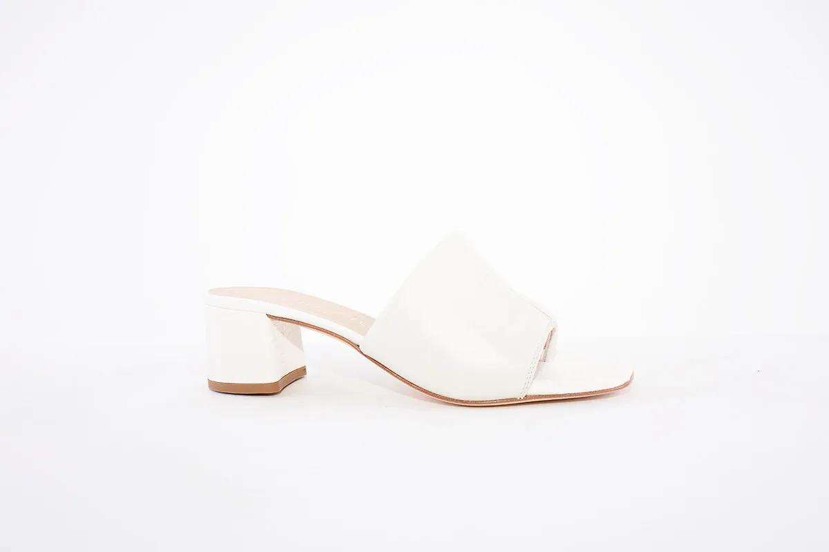 UNISA - KOZAN MEDIUM BLOCK HEEL MULE - IVORY LEATHER