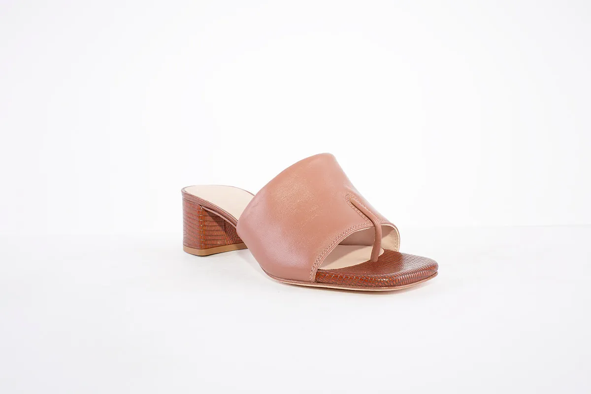 UNISA - KOZAN MEDIUM BLOCK HEEL MULE - TAN LEATHER