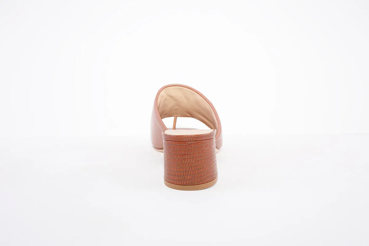 UNISA - KOZAN MEDIUM BLOCK HEEL MULE - TAN LEATHER