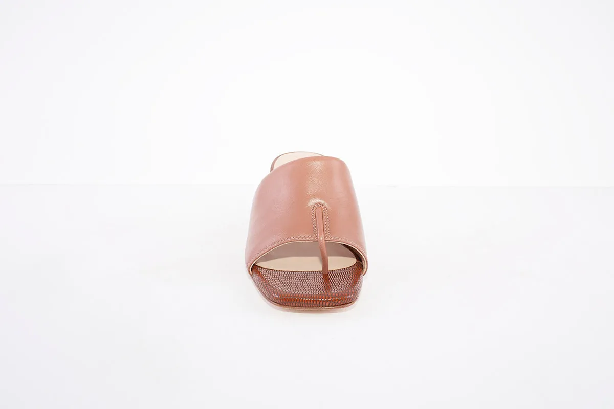 UNISA - KOZAN MEDIUM BLOCK HEEL MULE - TAN LEATHER