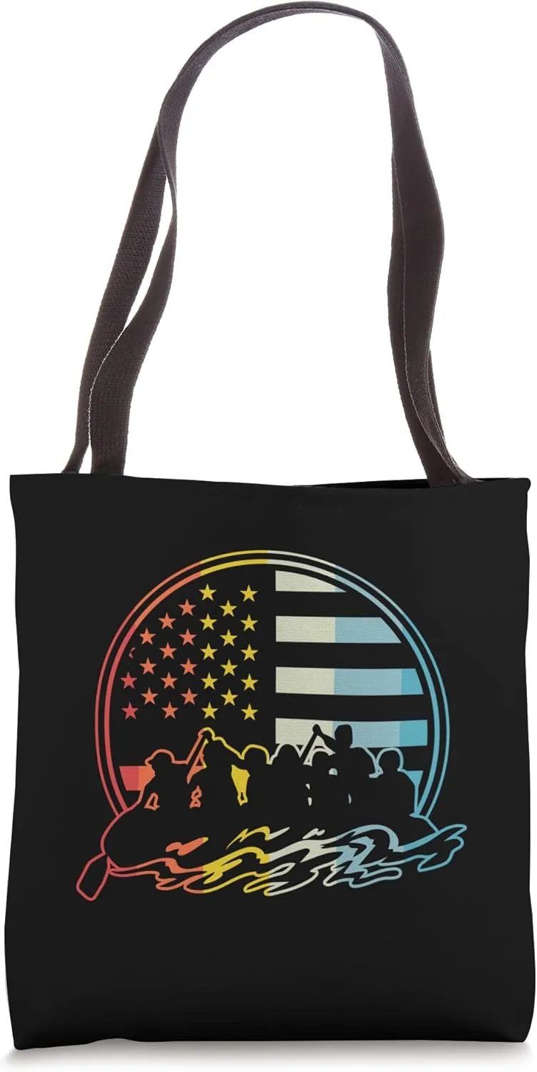 USA America Flag Rafting River Rafter Tote Bag