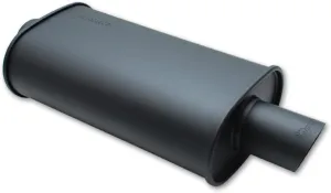 Vibrant Performance Vibrant Muffler, Streetpower Flat Black, 2-1/4 in Center Inlet, 3 in Center Outlet, 5 x 9 in Oval Body, 20 in Long, Stainless, Black Powder Coat, Universal, Each