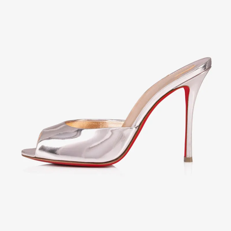 Vintage Rose Lamé High-Heeled Mules