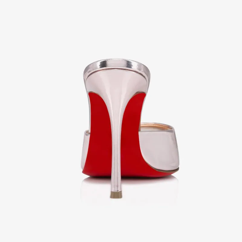 Vintage Rose Lamé High-Heeled Mules