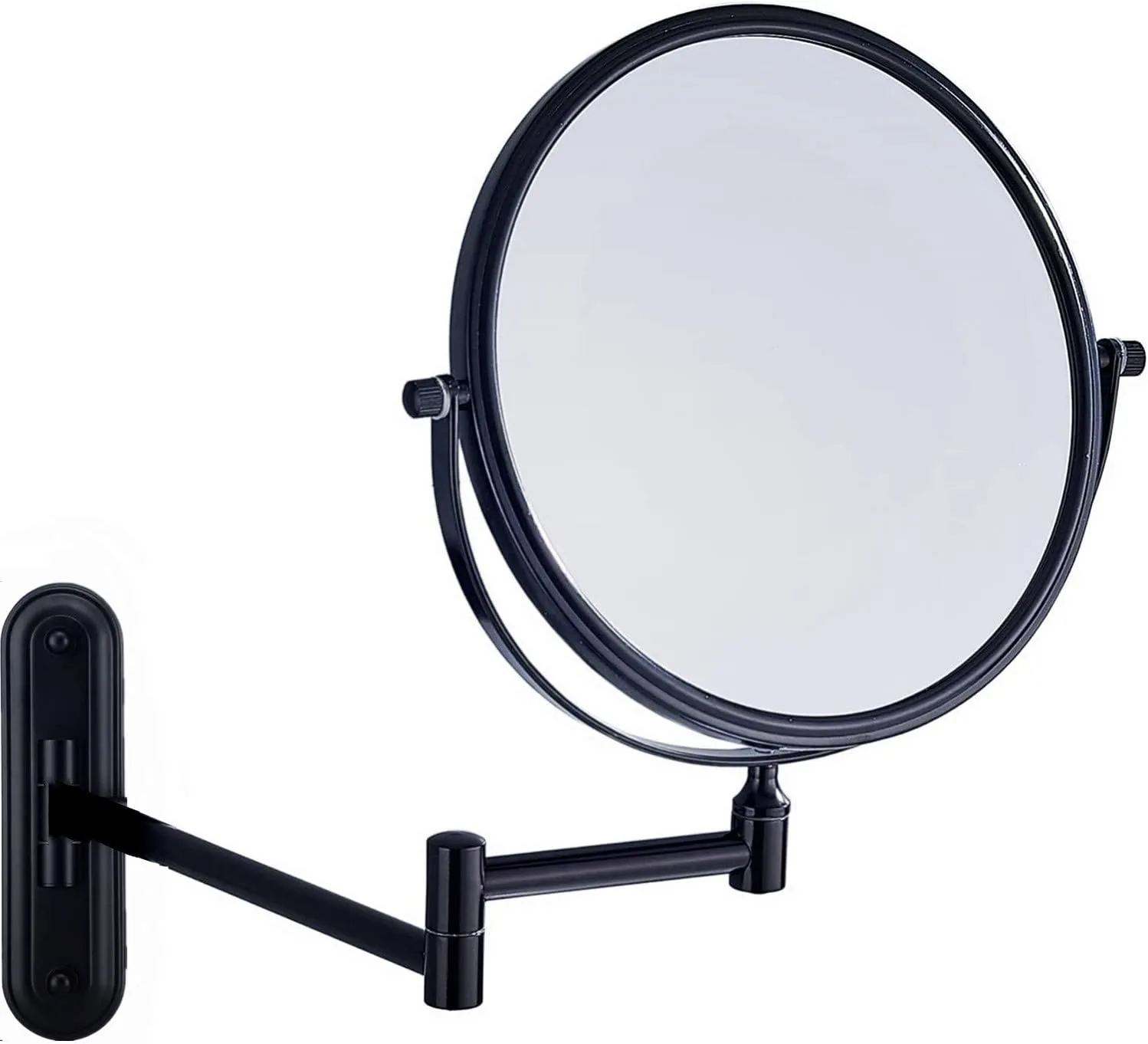Wall Mounted Mirror Double Sided with 10X Magnification for Bathroom, Copper and Stainess Steel, Wall Mount Vanity Mirror Matte Black (10x Magnification, Matte Black)
